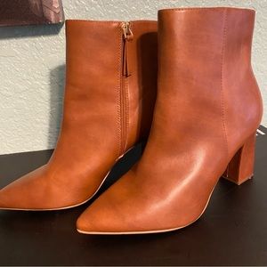 Ladies Carmel colored leather booties